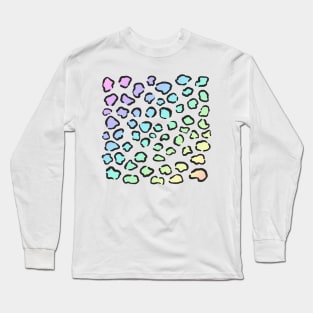 Pastel Rainbow Leopard Pattern Long Sleeve T-Shirt